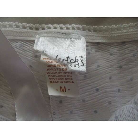 Frederick Medium Gown white purple mesh V-Neck Babydoll chemise nightie polkadot - Picture 8 of 8